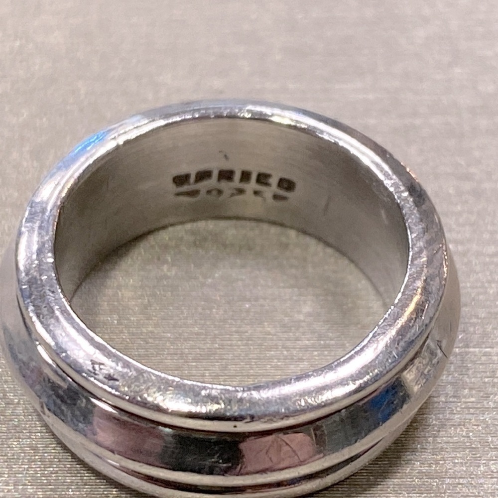 Chunky Triangular Sterling Silver Spinner Ring - image 4